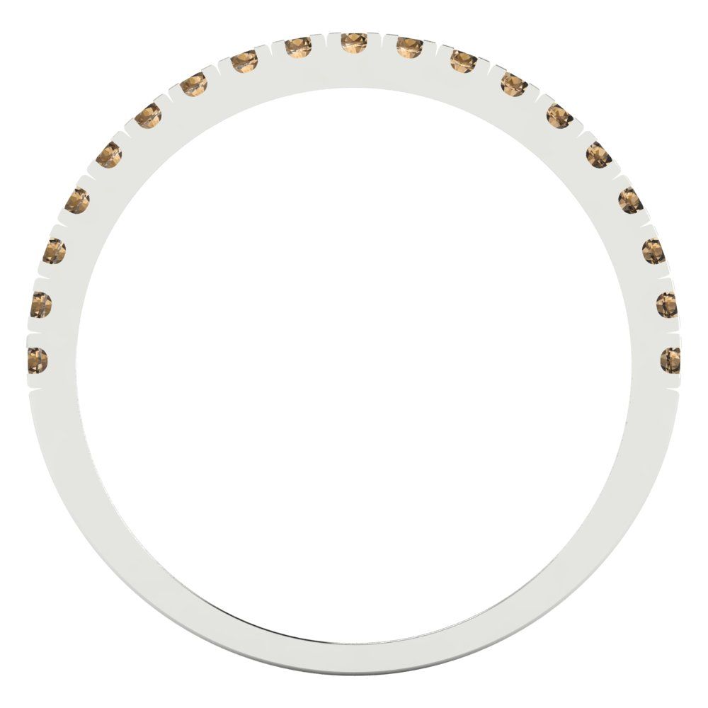 0.285 cttw Simulated Champagne Diamond Round Cut White Gold Eternity Wedding Band