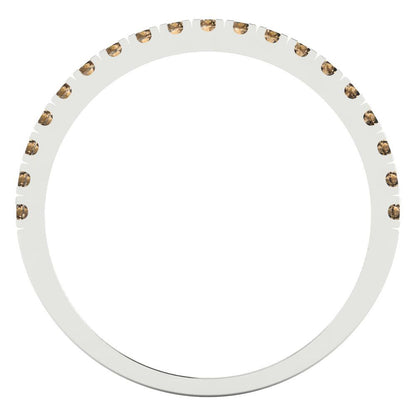 0.285 cttw Simulated Champagne Diamond Round Cut White Gold Eternity Wedding Band