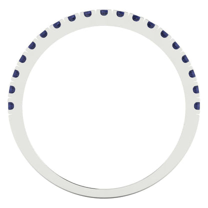 0.285 cttw Simulated Blue Sapphire Round Cut White Gold Eternity Wedding Band