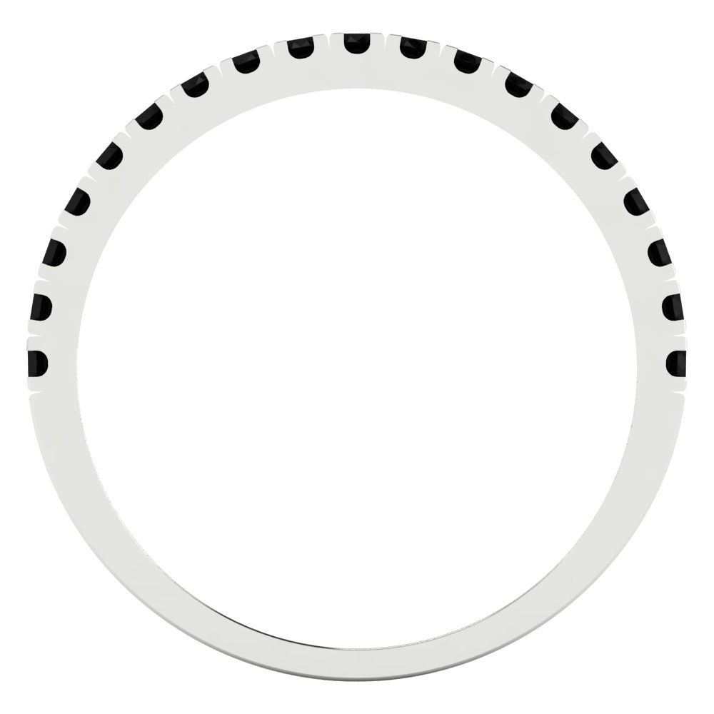 0.285 cttw Natural Onyx Round Cut White Gold Eternity Wedding Band