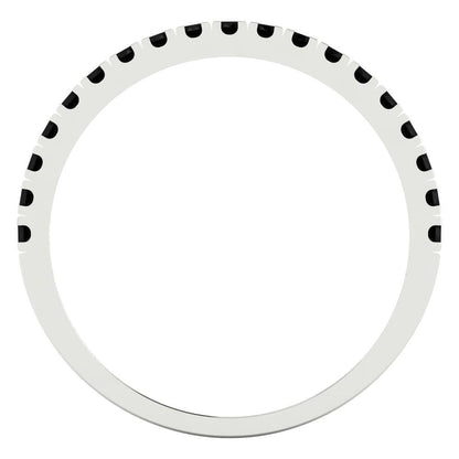 0.285 cttw Natural Onyx Round Cut White Gold Eternity Wedding Band