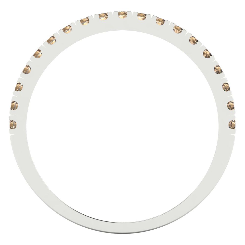 0.285 cttw Yellow Moissanite Round Cut White Gold Eternity Wedding Band