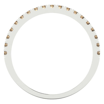 0.285 cttw Yellow Moissanite Round Cut White Gold Eternity Wedding Band