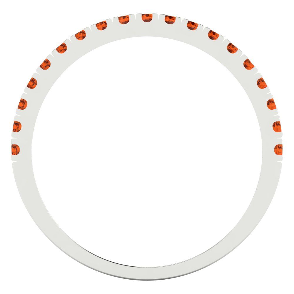 0.285 cttw Simulated Red Diamond Round Cut White Gold Eternity Wedding Band