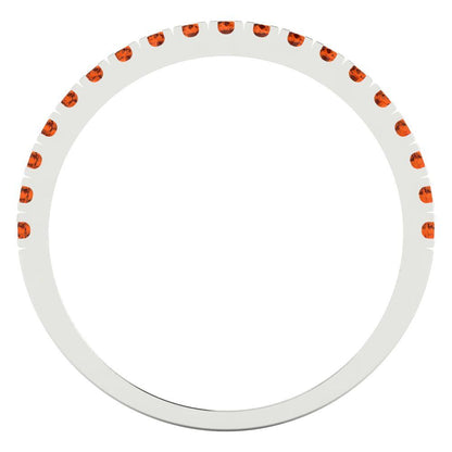 0.285 cttw Simulated Red Diamond Round Cut White Gold Eternity Wedding Band