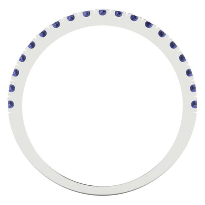 0.285 cttw Simulated Tanzanite Round Cut White Gold Eternity Wedding Band