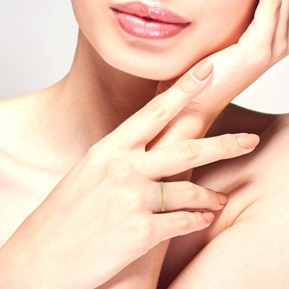 0.285 cttw Natural Citrine Round Cut White Gold Eternity Wedding Band