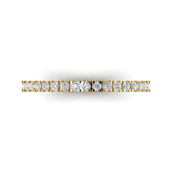 0.57 ct Brilliant Round Cut Clear Simulated Diamond Stone Yellow Gold Stackable Band