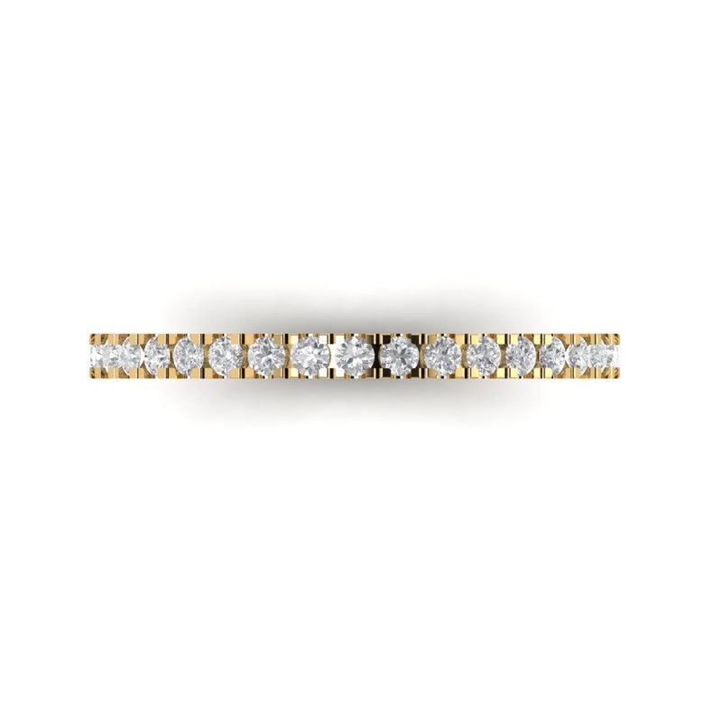 0.57 ct Brilliant Round Cut Natural Diamond Stone Clarity SI1-2 Color G-H Yellow Gold Stackable Band