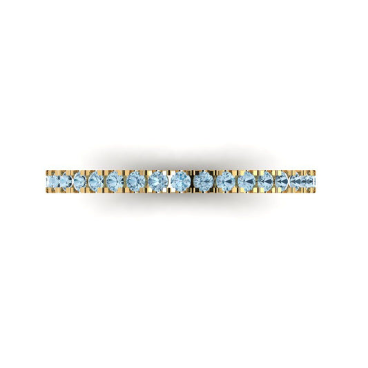 0.285 cttw Simulated Blue Diamond Round Cut Yellow Gold Eternity Wedding Band