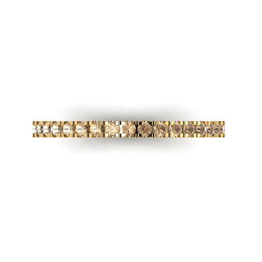 0.285 cttw Yellow Moissanite Round Cut Yellow Gold Eternity Wedding Band