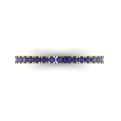 0.285 cttw Simulated Tanzanite Round Cut Yellow Gold Eternity Wedding Band
