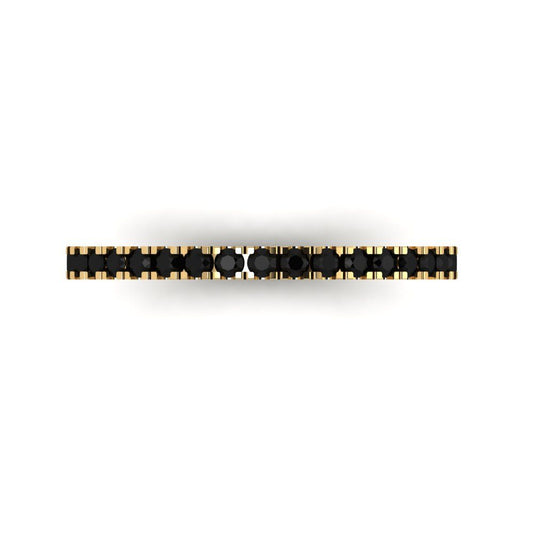 0.285 cttw Natural Onyx Round Cut Yellow Gold Eternity Wedding Band