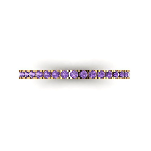 0.285 cttw Simulated Alexandrite Round Cut Yellow Gold Eternity Wedding Band