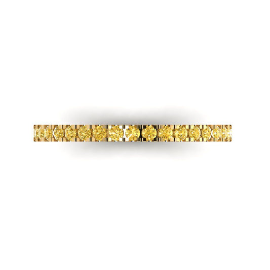 0.285 cttw Natural Citrine Round Cut Yellow Gold Eternity Wedding Band