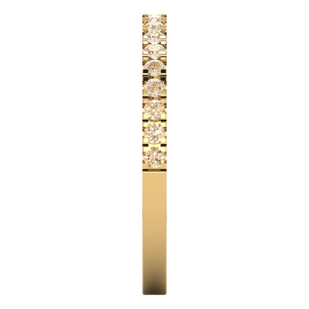 0.285 cttw Natural Morganite Round Cut Yellow Gold Eternity Wedding Band