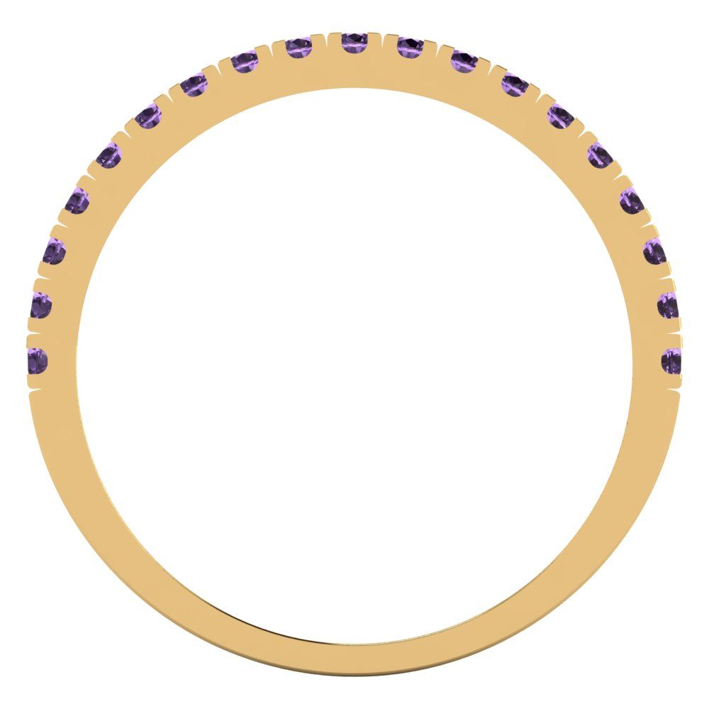 0.285 cttw Simulated Alexandrite Round Cut Yellow Gold Eternity Wedding Band