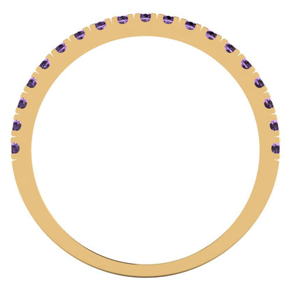 0.285 cttw Simulated Alexandrite Round Cut Yellow Gold Eternity Wedding Band