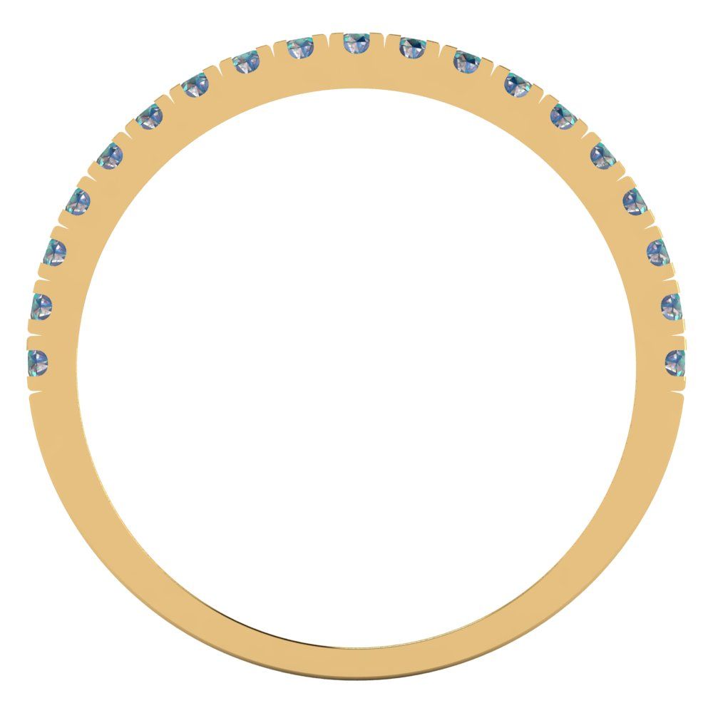 0.285 cttw Blue Moissanite Round Cut Yellow Gold Eternity Wedding Band