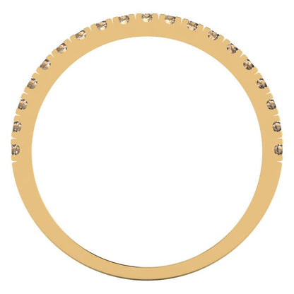 0.285 cttw Yellow Moissanite Round Cut Yellow Gold Eternity Wedding Band