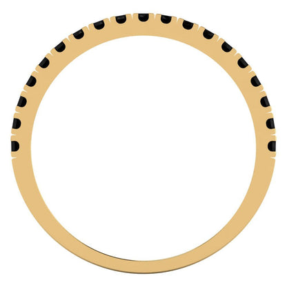 0.285 cttw Natural Onyx Round Cut Yellow Gold Eternity Wedding Band