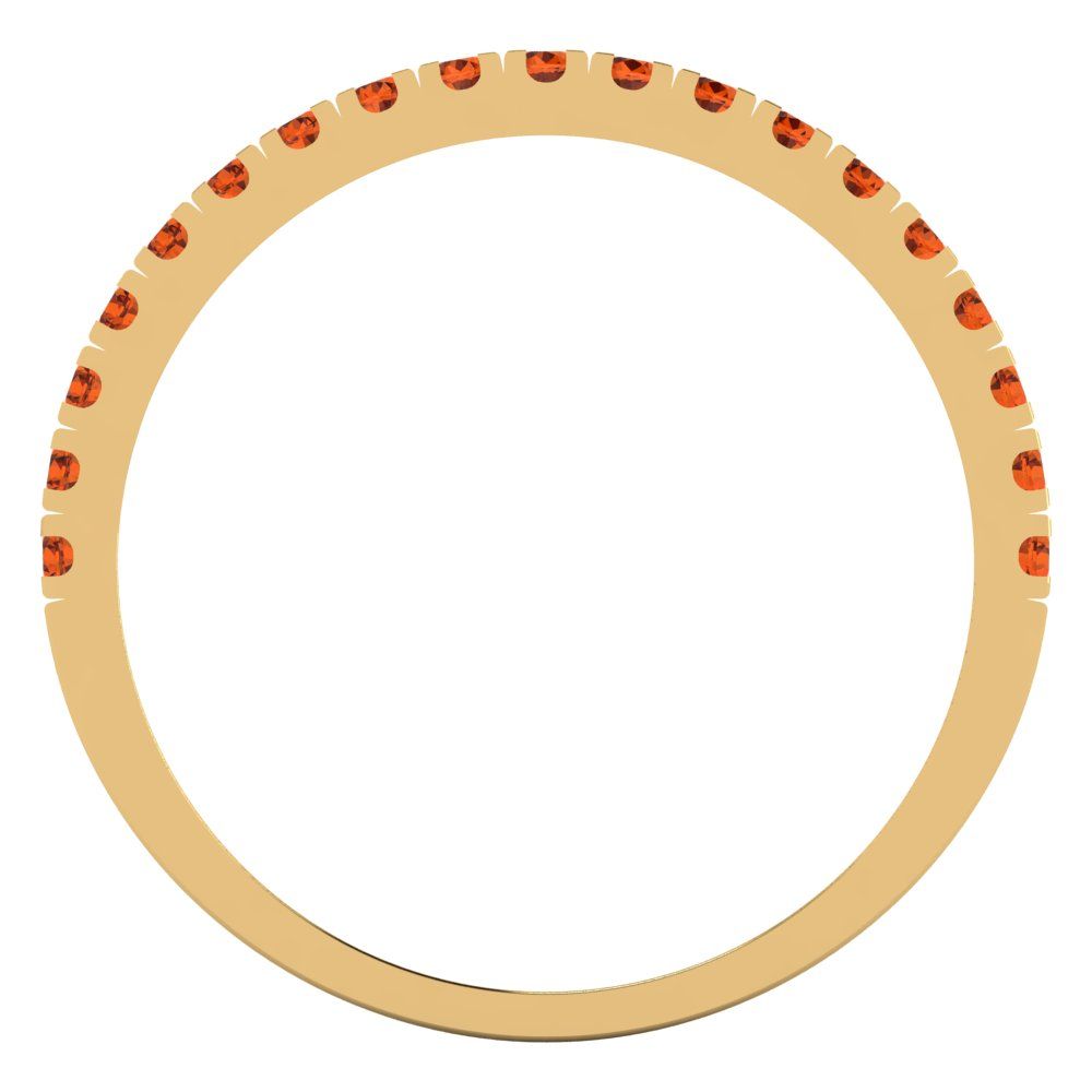 0.285 cttw Simulated Red Diamond Round Cut Yellow Gold Eternity Wedding Band