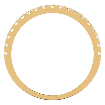 0.285 cttw Natural Morganite Round Cut Yellow Gold Eternity Wedding Band