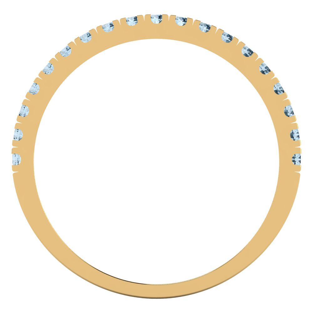 0.285 cttw Natural Swiss Blue Topaz Round Cut Yellow Gold Eternity Wedding Band