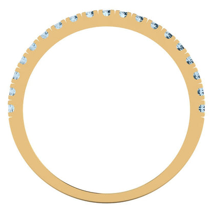 0.285 cttw Simulated Blue Diamond Round Cut Yellow Gold Eternity Wedding Band