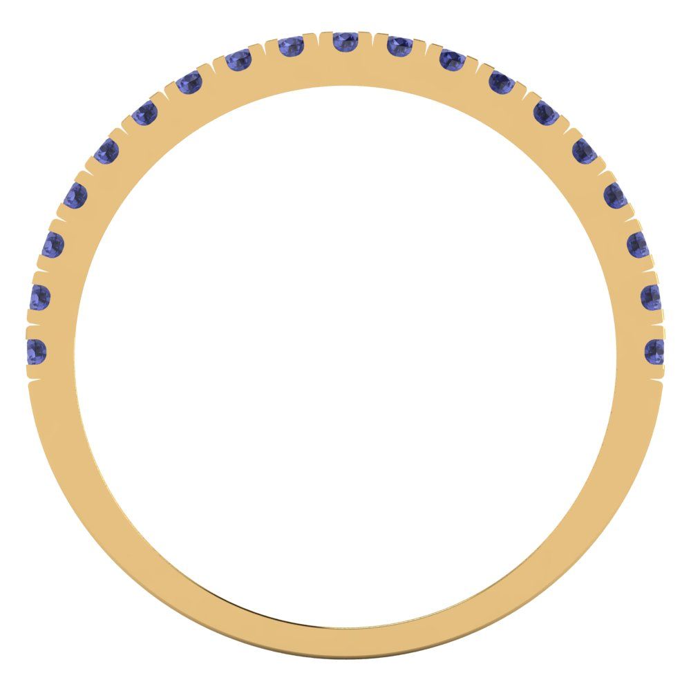 0.285 cttw Simulated Tanzanite Round Cut Yellow Gold Eternity Wedding Band