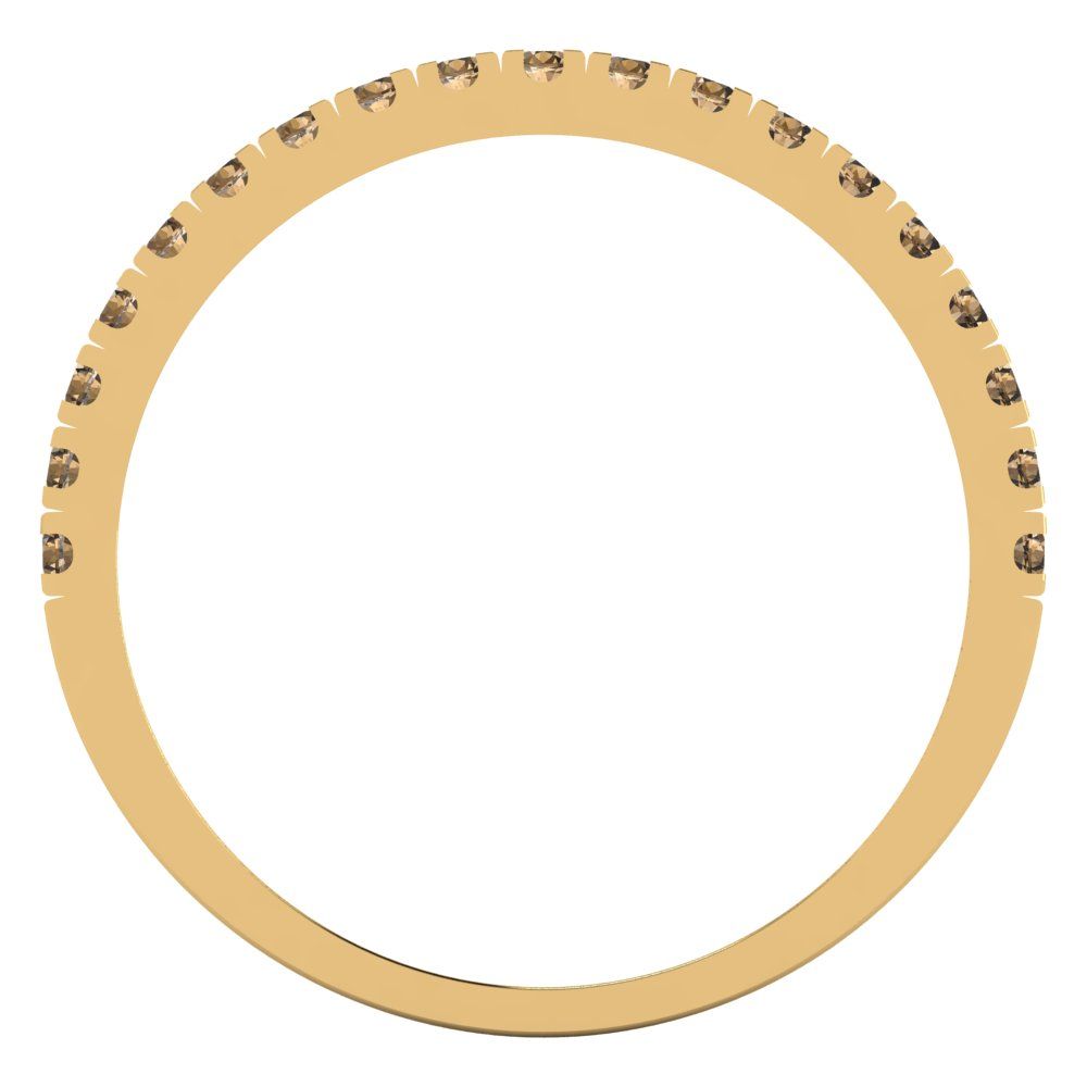 0.285 cttw Simulated Champagne Diamond Round Cut Yellow Gold Eternity Wedding Band