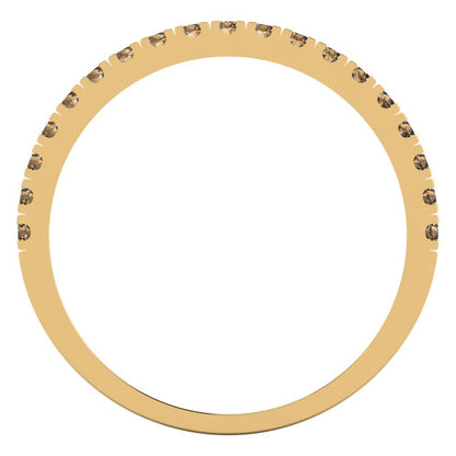 0.285 cttw Simulated Champagne Diamond Round Cut Yellow Gold Eternity Wedding Band