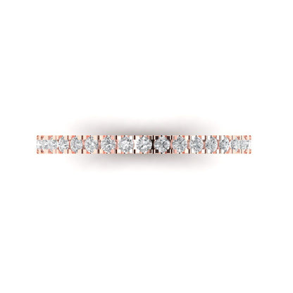 0.285 cttw Simulated Diamond Round Cut Rose Gold Eternity Wedding Band