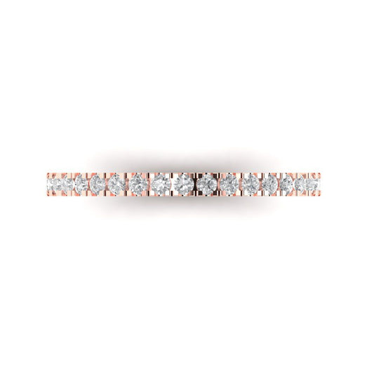0.285 cttw Moissanite Round Cut Rose Gold Eternity Wedding Band