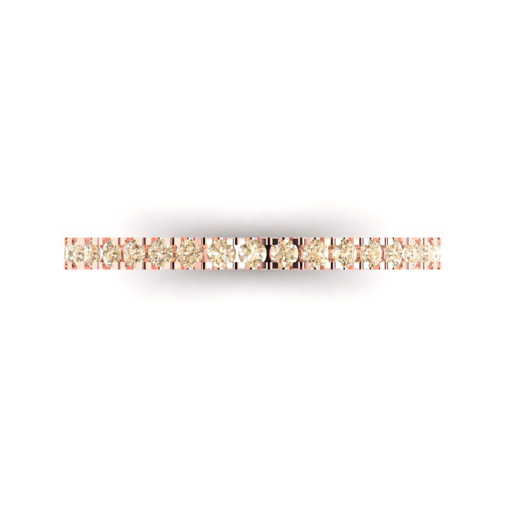 0.285 cttw Natural Morganite Round Cut Rose Gold Eternity Wedding Band