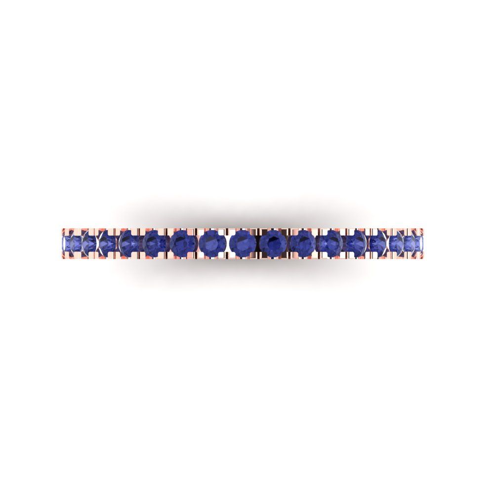 0.285 cttw Simulated Tanzanite Round Cut Rose Gold Eternity Wedding Band