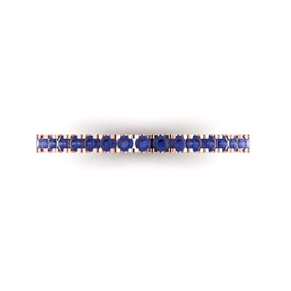 0.285 cttw Simulated Tanzanite Round Cut Rose Gold Eternity Wedding Band
