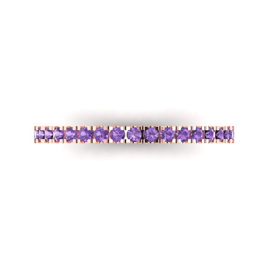 0.285 cttw Simulated Alexandrite Round Cut Rose Gold Eternity Wedding Band
