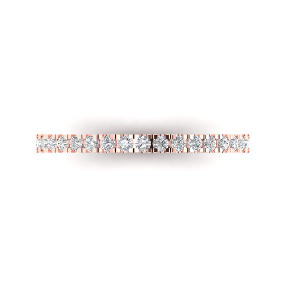 0.285 cttw White Sapphire Round Cut Rose Gold Eternity Wedding Band