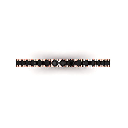 0.285 cttw Natural Onyx Round Cut Rose Gold Eternity Wedding Band