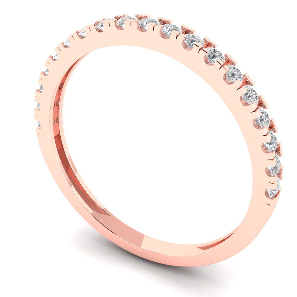 0.285 cttw Moissanite Round Cut Rose Gold Eternity Wedding Band