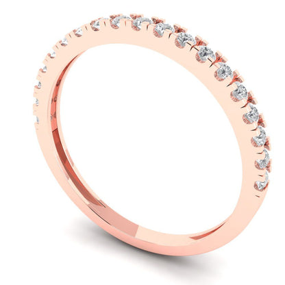 0.285 cttw White Sapphire Round Cut Rose Gold Eternity Wedding Band