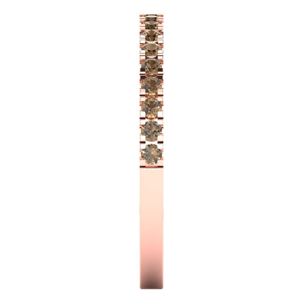 0.285 cttw Simulated Champagne Diamond Round Cut Rose Gold Eternity Wedding Band