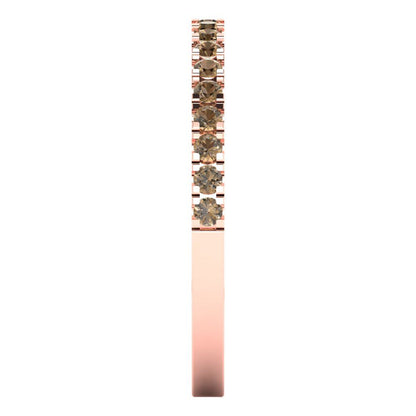 0.285 cttw Simulated Champagne Diamond Round Cut Rose Gold Eternity Wedding Band
