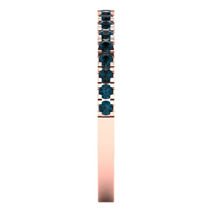 0.285 cttw Natural London Blue Topaz Round Cut Rose Gold Eternity Wedding Band