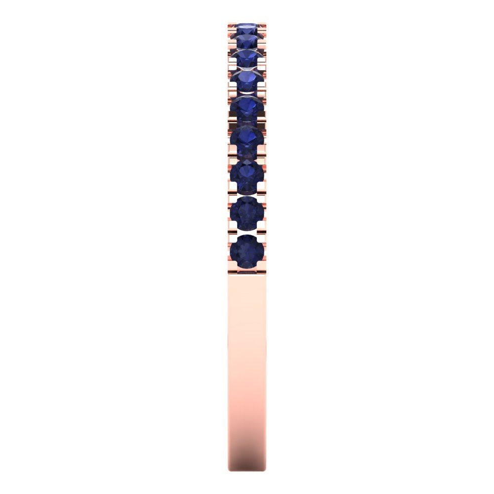 0.285 cttw Simulated Blue Sapphire Round Cut Rose Gold Eternity Wedding Band