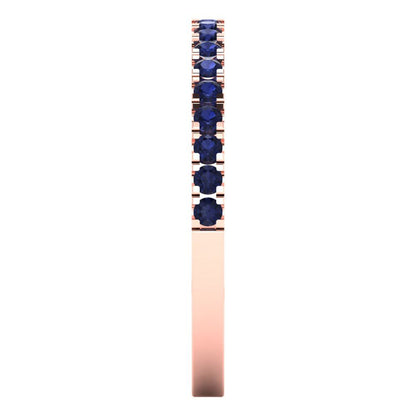 0.285 cttw Simulated Blue Sapphire Round Cut Rose Gold Eternity Wedding Band