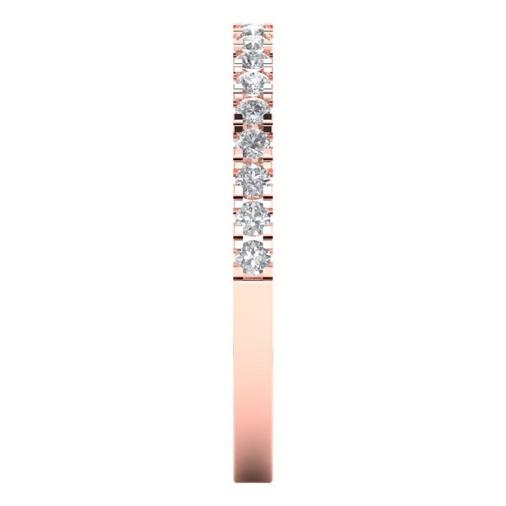 0.285 cttw White Sapphire Round Cut Rose Gold Eternity Wedding Band