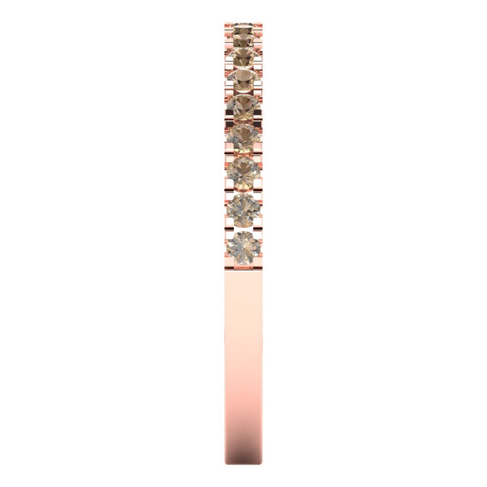 0.285 cttw Yellow Moissanite Round Cut Rose Gold Eternity Wedding Band