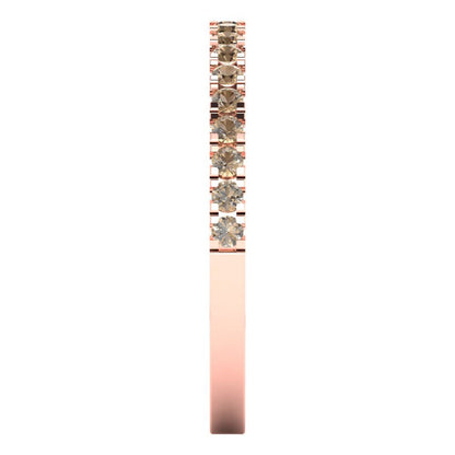 0.285 cttw Yellow Moissanite Round Cut Rose Gold Eternity Wedding Band